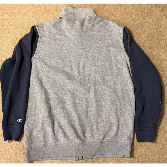 Champion Baseball Hall of Fame Zip Mens Sweatshirt Large Gray Navy Enbroidered - Picture 3 of 8